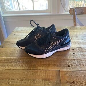 ASICS Black and White Running Shoes